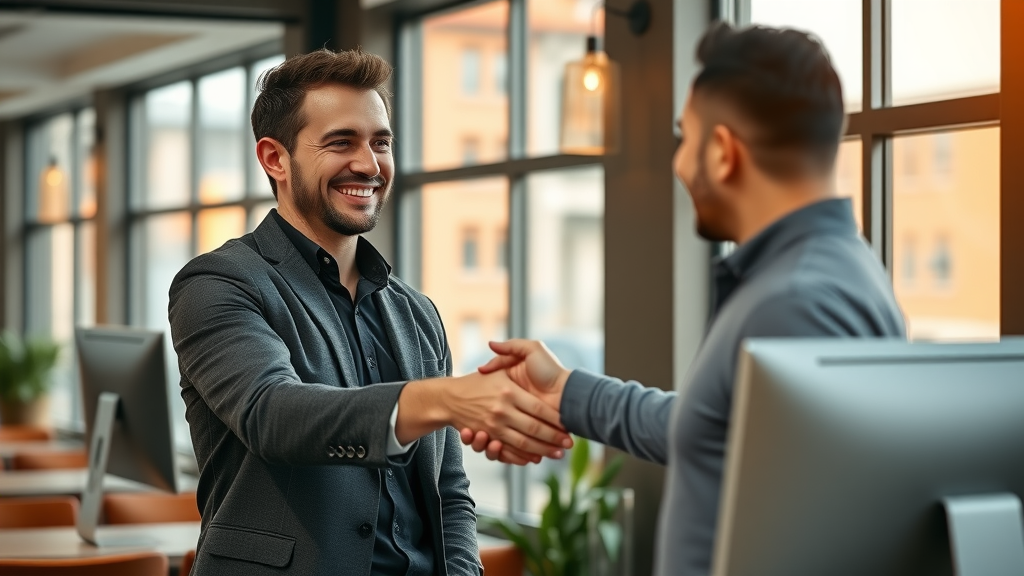 Business blogger collaborating with website owner for guest posting opportunity