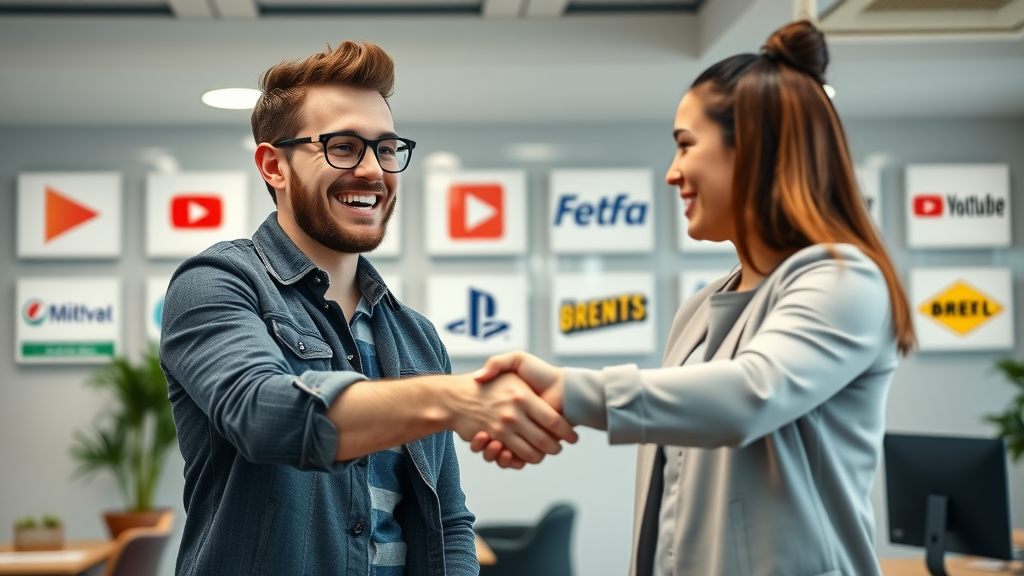 brand deal successful influencer partnership with YouTuber and brand representative