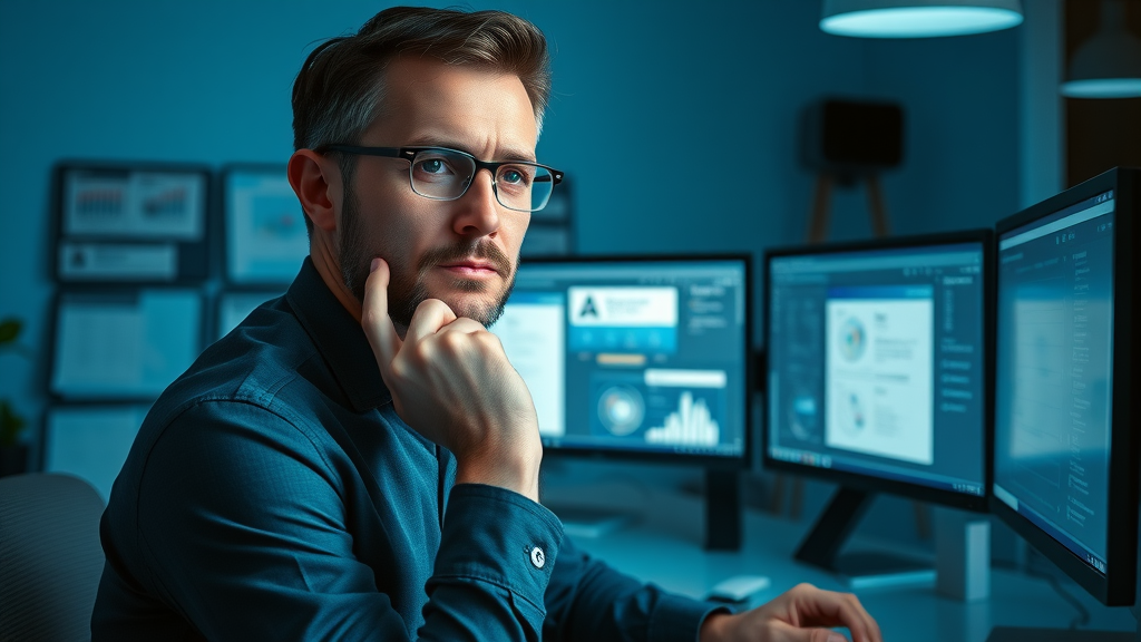 Digital marketer mapping search intent to keyword research for SEO with diagrams