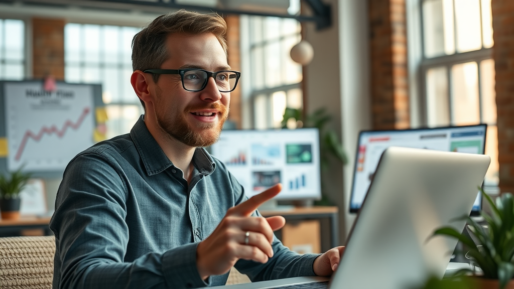 Creative content marketer developing content marketing tips using digital devices