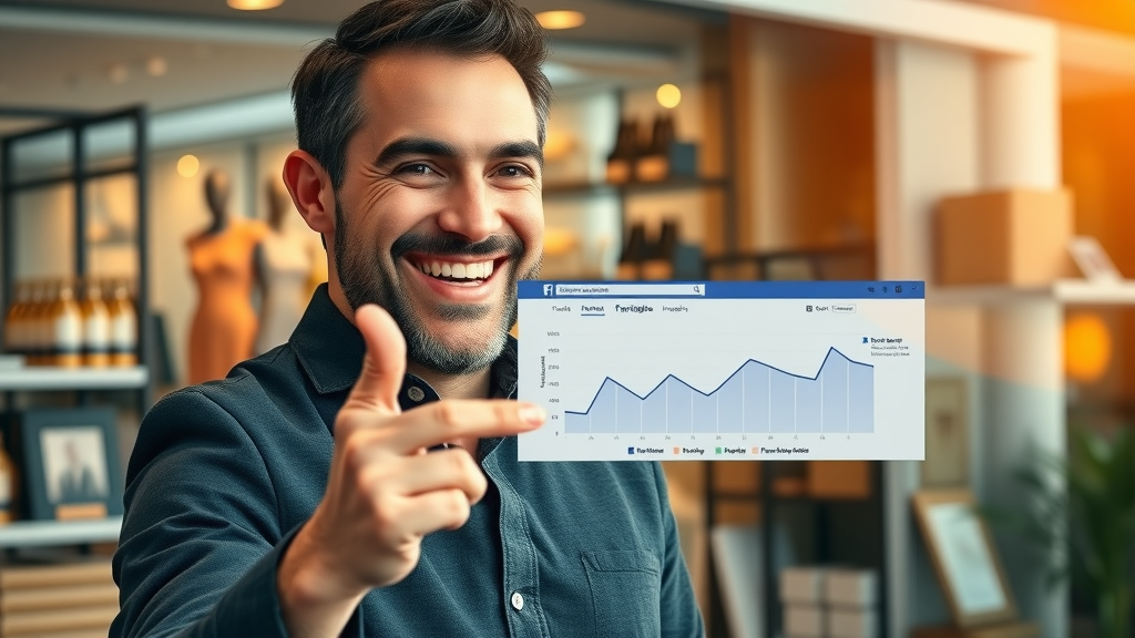 facebook insights success story, brand owner displaying reach growth, facebook seo optimization results