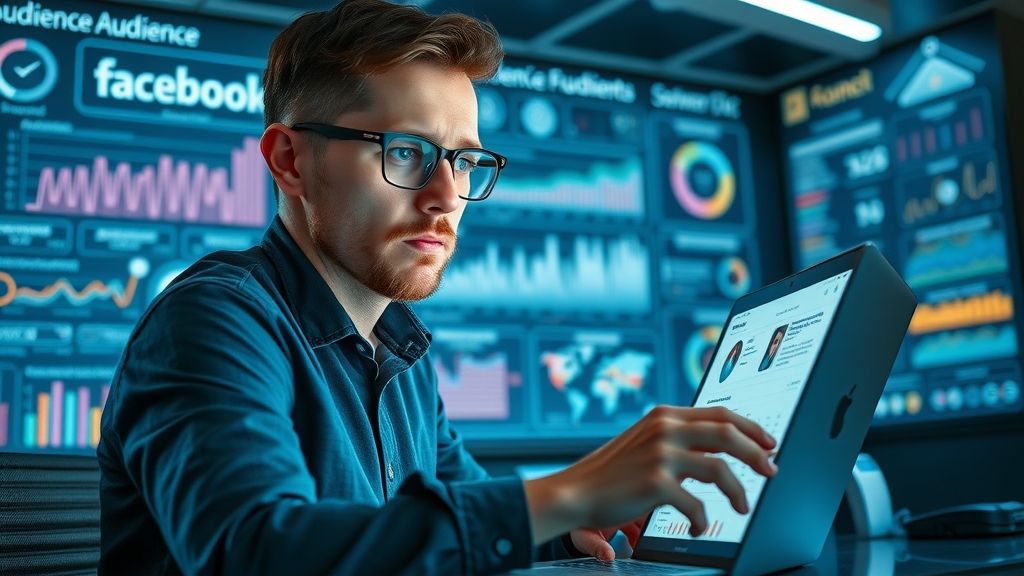 Marketer exploring Facebook Insights to define target audience for facebook business page growth