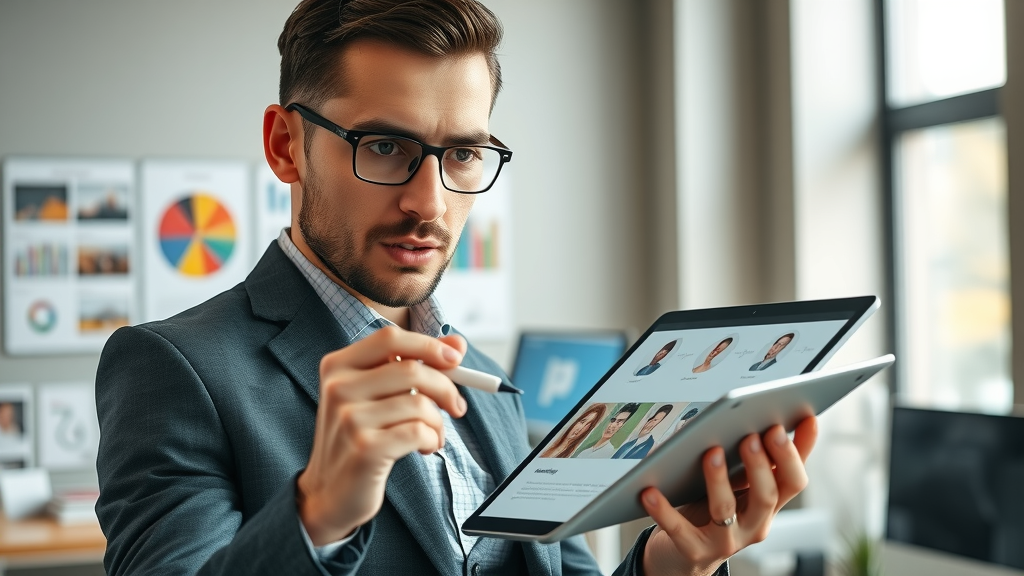 business professional mapping facebook target audience with detailed audience segments