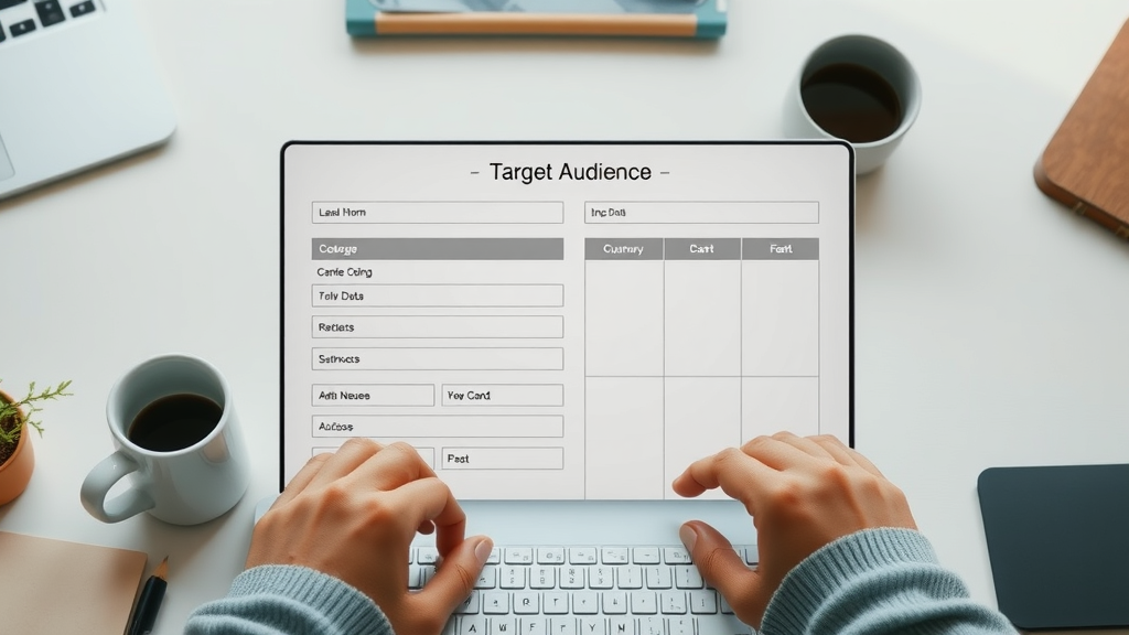 target audience identification worksheet with data entry example