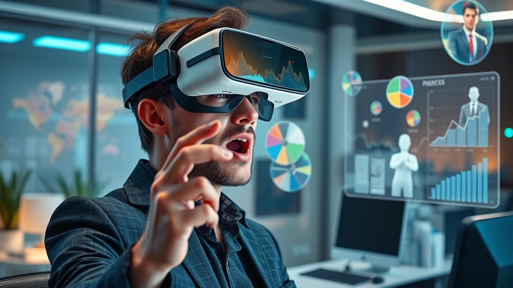Visionary Marketer Using AR Headset for Immersive Content Marketing