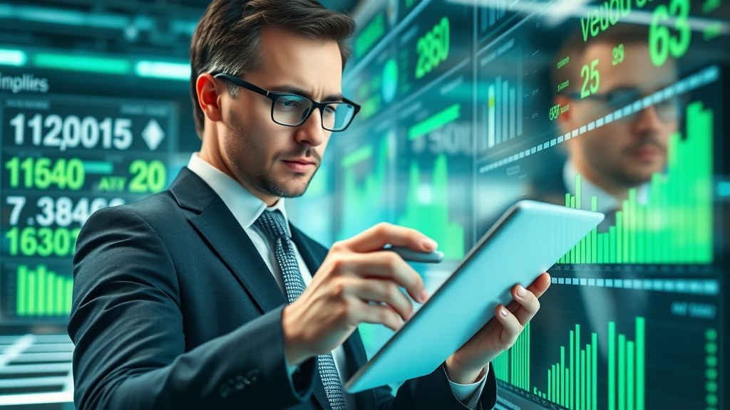 Business professional analyzing paid social ad budgets and bidding strategies on digital dashboards