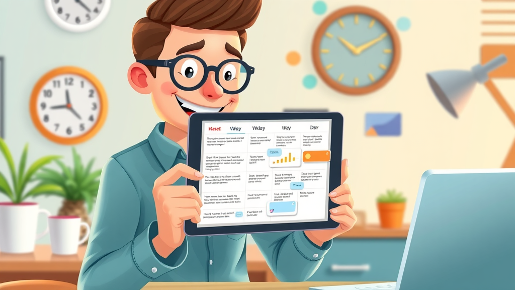 Effective Content Calendar - Marketer Updating Weekly Posts on a Tablet