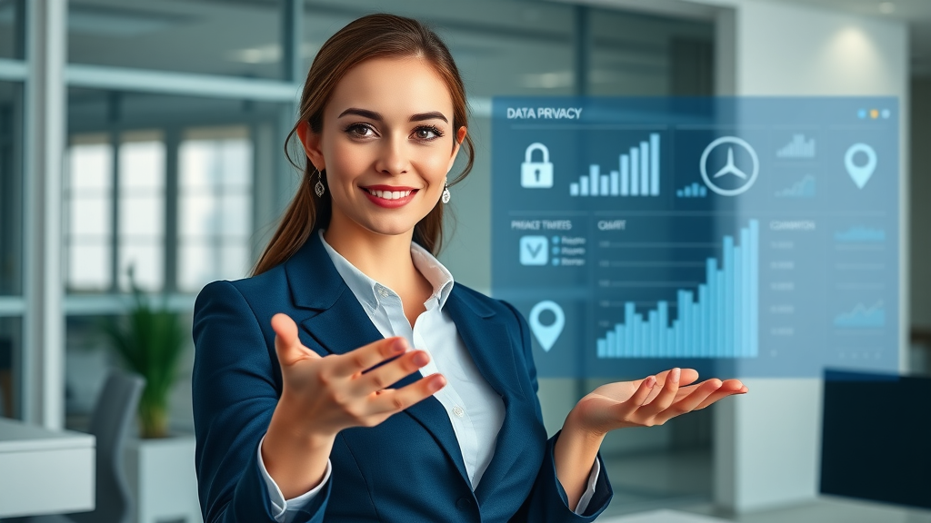 data privacy options in digital marketing trends with a transparent dashboard presentation