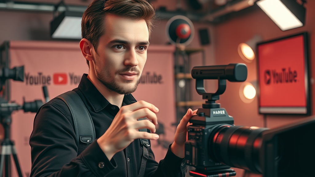 youtube brand inspiring modern YouTube creator planning a video shoot