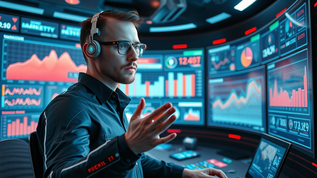 AI-powered marketer optimizing paid social ad placements with smart data flow