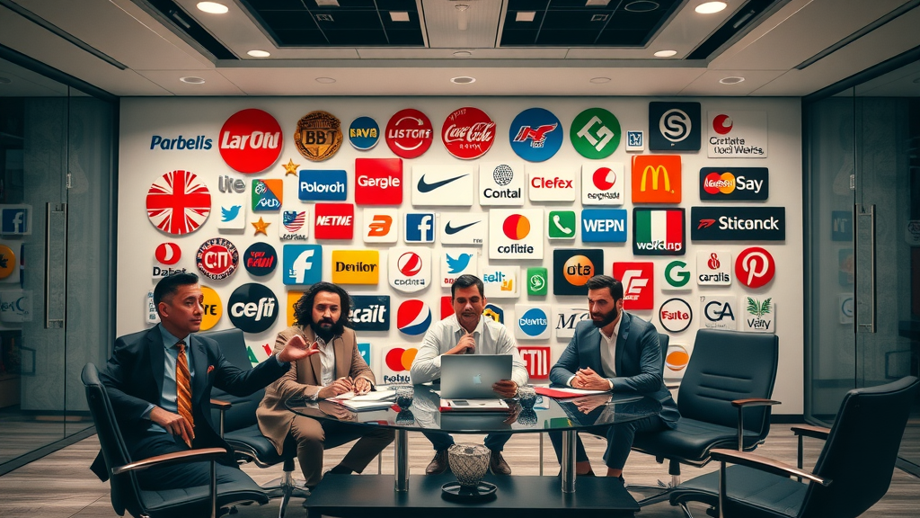 brand awareness iconic brands visual collage logos marketing