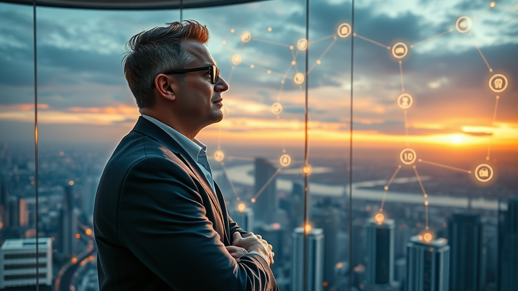 visionary marketing director embracing predictive analytics in marketing, overlooking AI-infused omnichannel strategy
