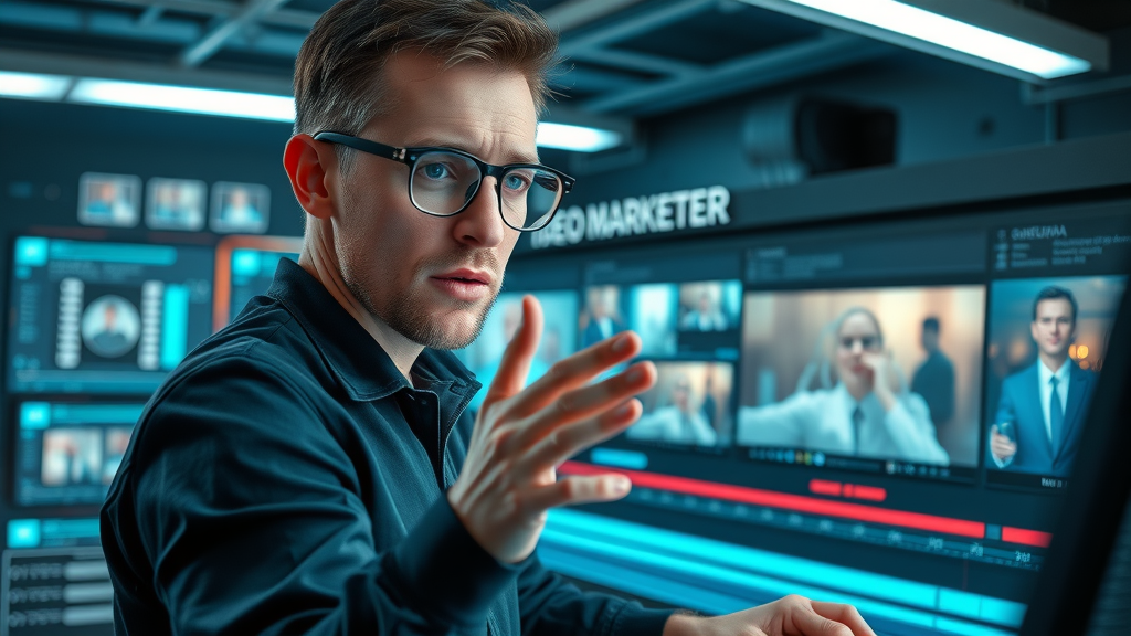 video engagement techniques - marketer adjusting intro visuals for immediate attention