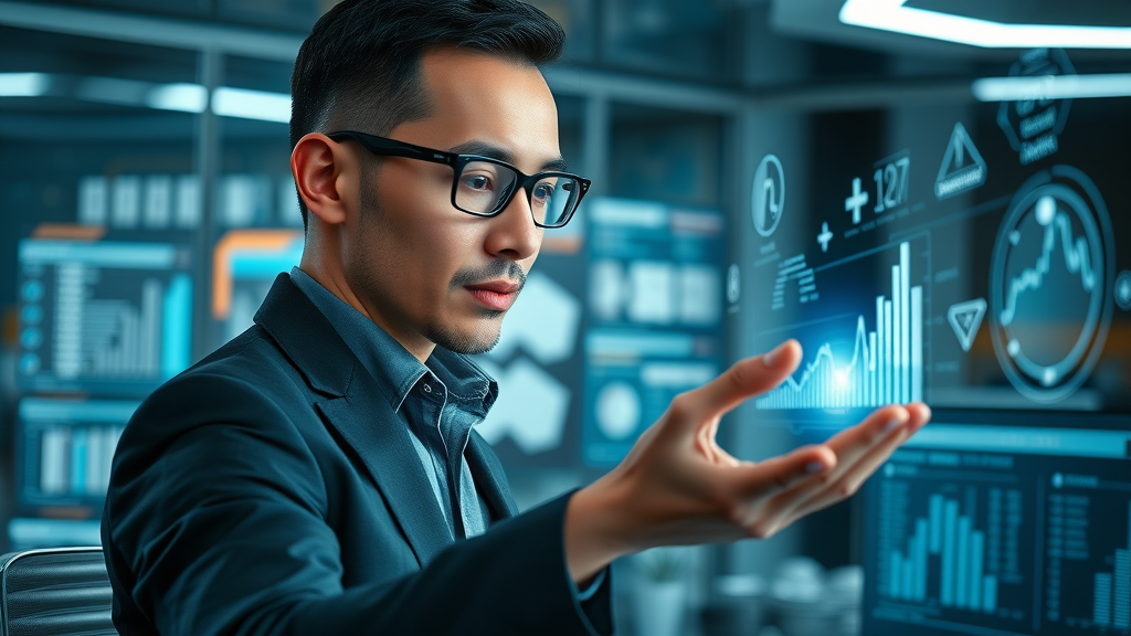 futuristic digital marketer creating personalized marketing with AI