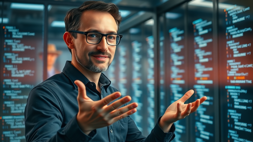 machine learning powering predictive analytics in marketing, data scientist demonstrating algorithm