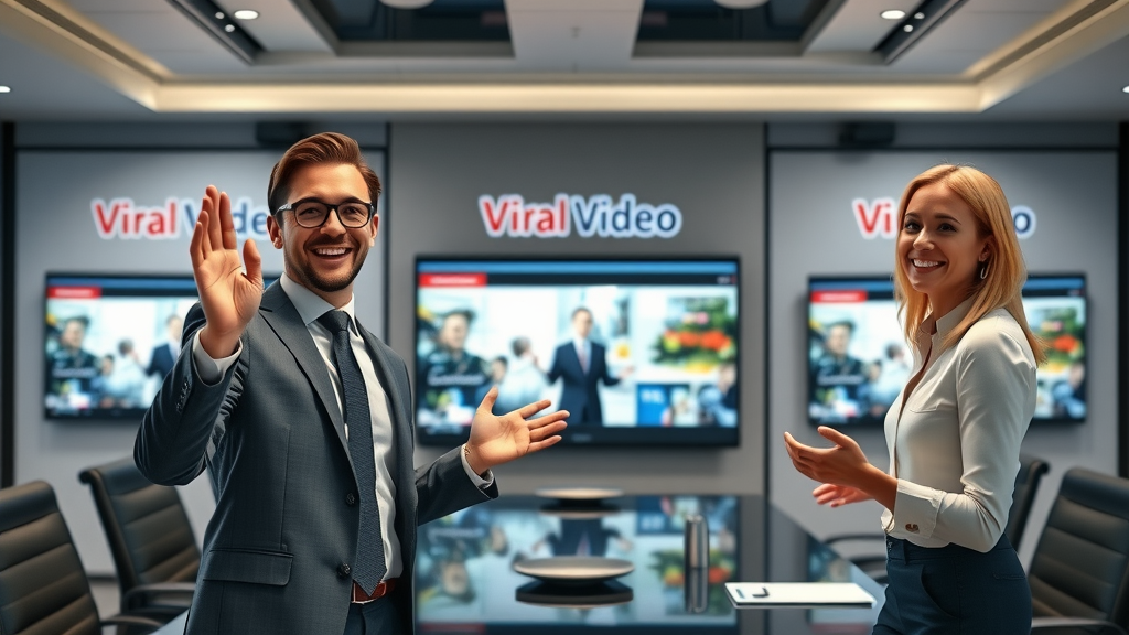 video engagement techniques - successful brand managers reviewing viral campaign statistics
