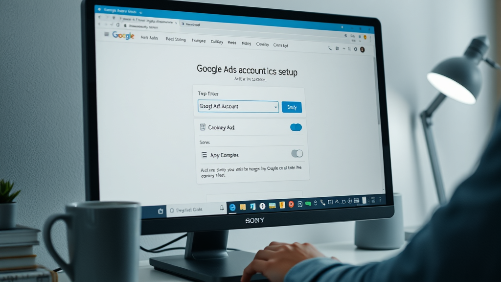 google ads account creation step by step desktop screen interface