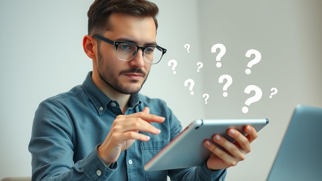 User searching for ai-powered content creation answers on a tablet